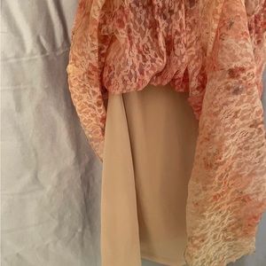 Strapless pink lace dress